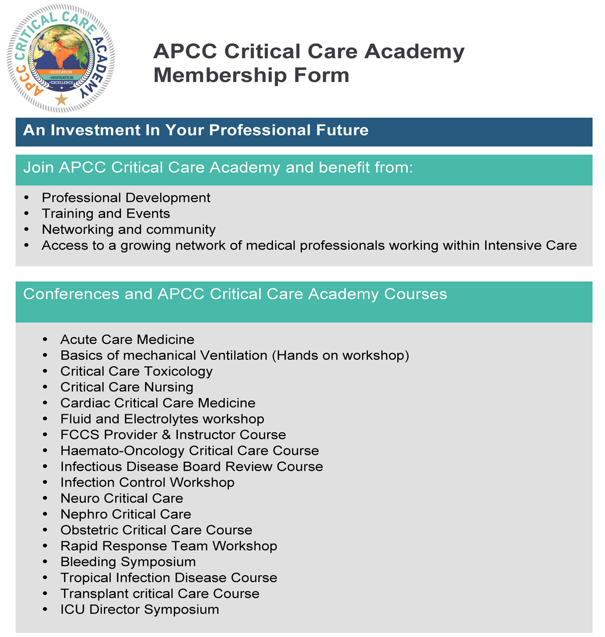 APCC Membership form